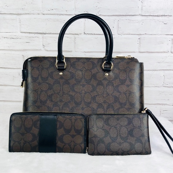 3PCS Coach Emma Satchel Wallet Wristlet Set - Picture 4 of 8